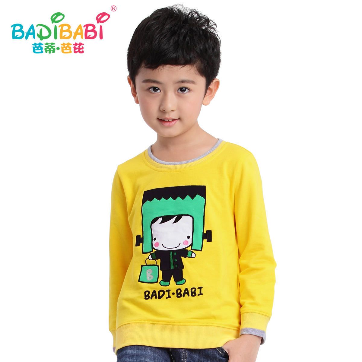 2012 autumn male child 100% long-sleeve cotton sweatshirt child cartoon all-match o-neck top