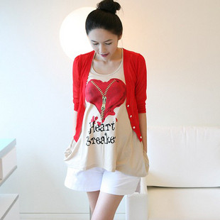 2012 autumn maternity clothing t-shirt sweet fashion twinset vest 683