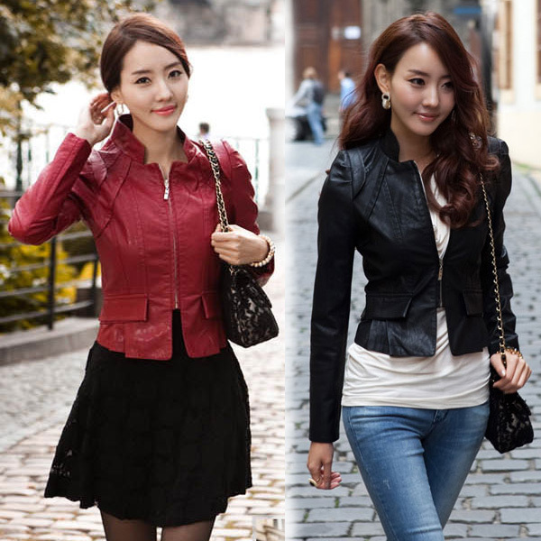 2012 autumn mohini all-match autumn and winter female slim motorcycle leather clothing outerwear