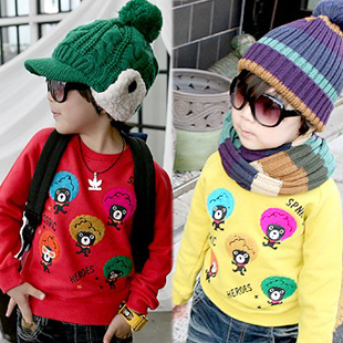 2012 autumn multicolour explosion head boys clothing girls clothing baby sweatshirt outerwear fleece 3888