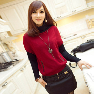 2012 autumn new arrival batwing sleeve outerwear winter women's vintage sweater plus size loose twinset sweater