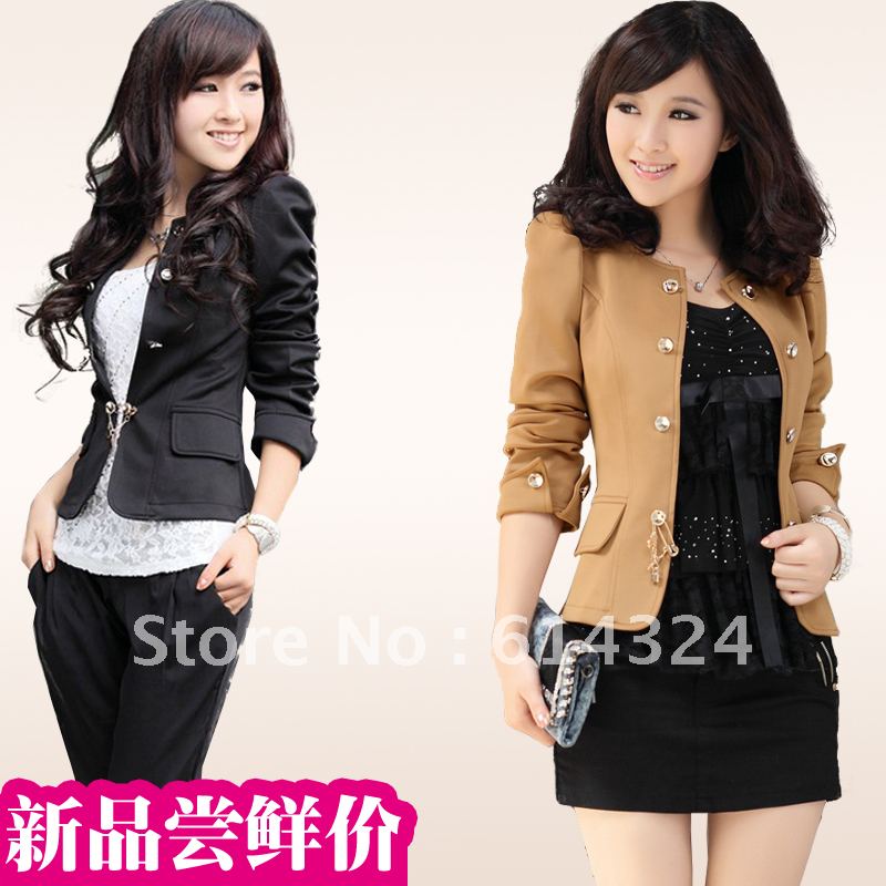2012 autumn new arrival casual slim blazer outerwear female fashion short jacket spring and autumn