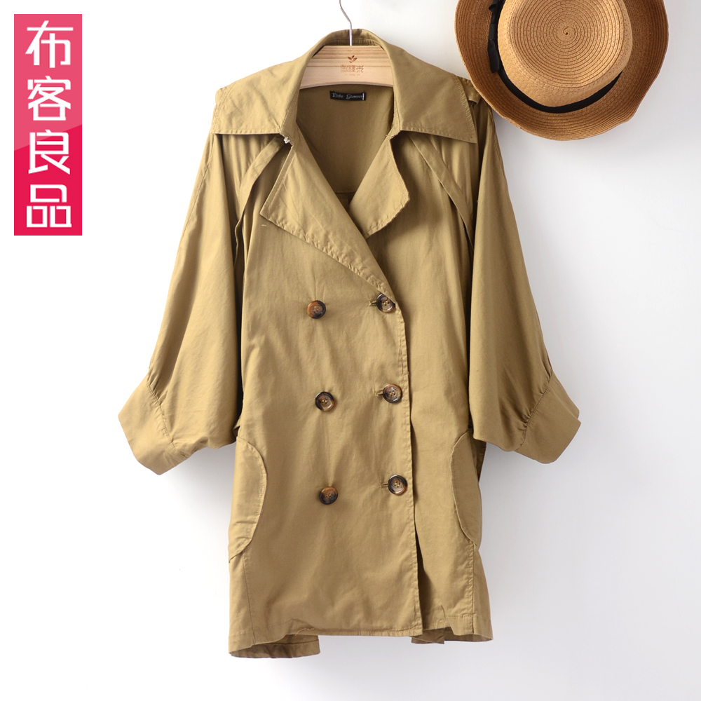 2012 autumn new arrival fashion double breasted lacing lantern sleeve clothes trench outerwear female bf801