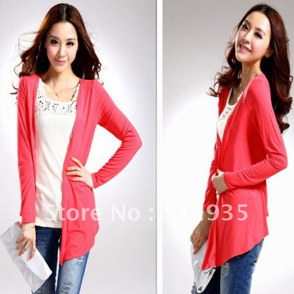 2012 Autumn New Arrival Fashion Modal Women Coat ,Comfortable Long Sleeve Lady Sweater Cardigans ,Leisure Lycras Free Shipping