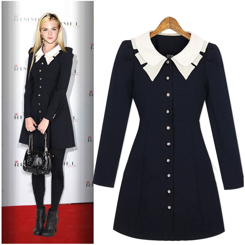 2012 autumn new arrival long-sleeve peter pan collar slim fashion single breasted trench female