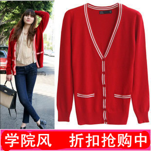 2012 autumn new arrival long-sleeve slim sweater cardigan female british style outerwear