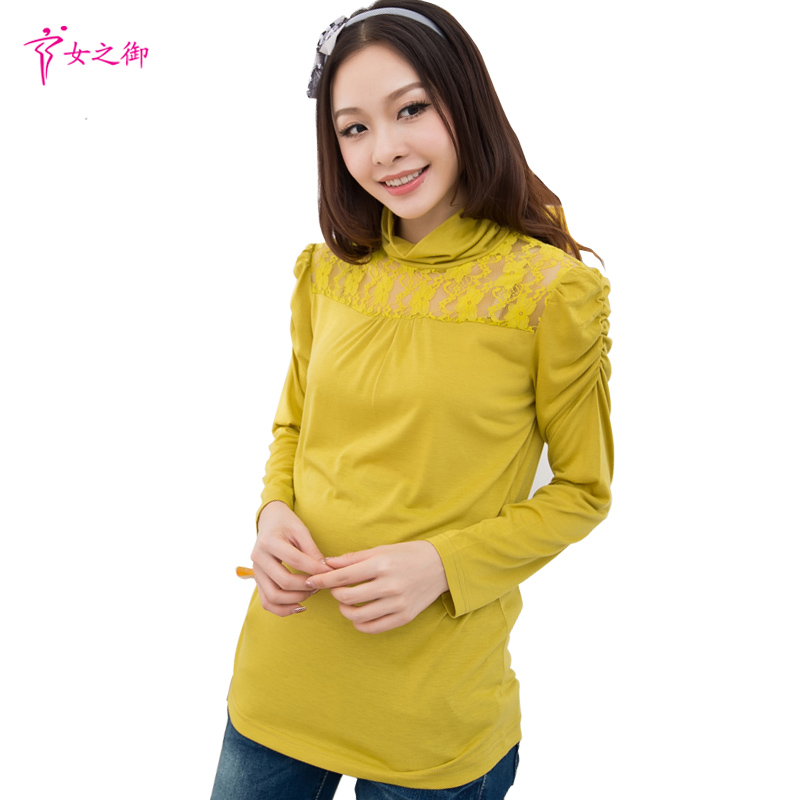 2012 autumn new arrival maternity basic shirt maternity clothing lace top 12600