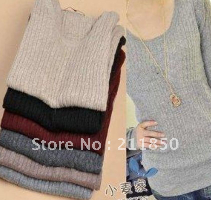 2012 autumn new arrival o-neck sweet medium-long twisted basic shirt sweater outerwear women's warm sweater