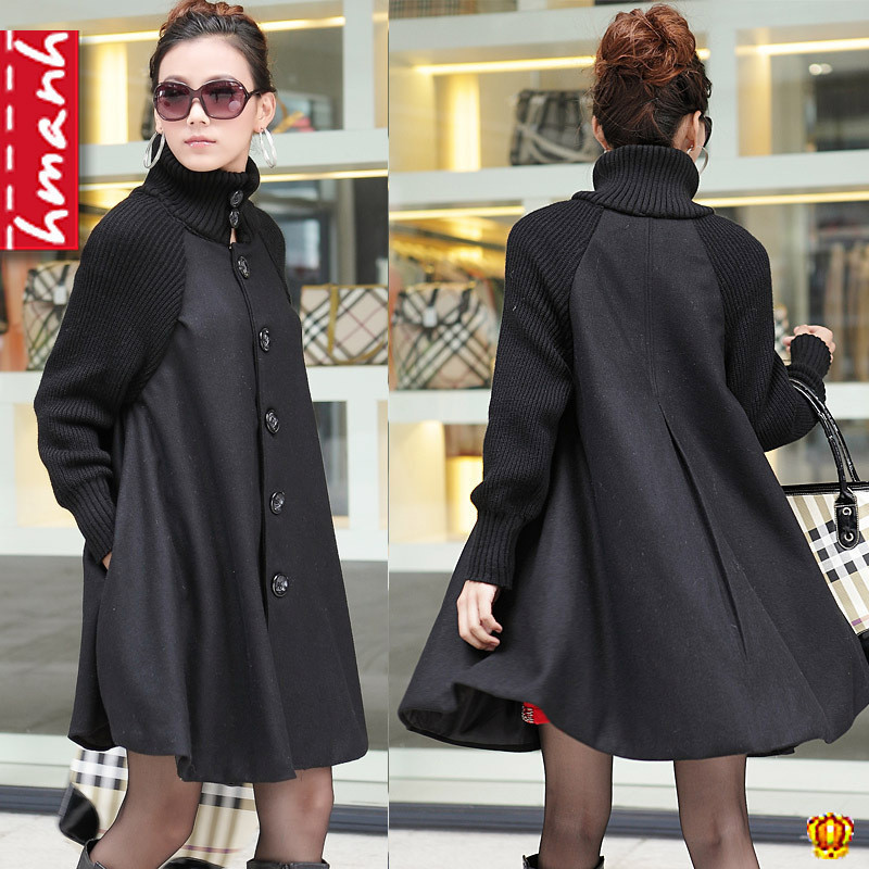 2012 autumn new arrival plus size cloak long design women's trench female outerwear