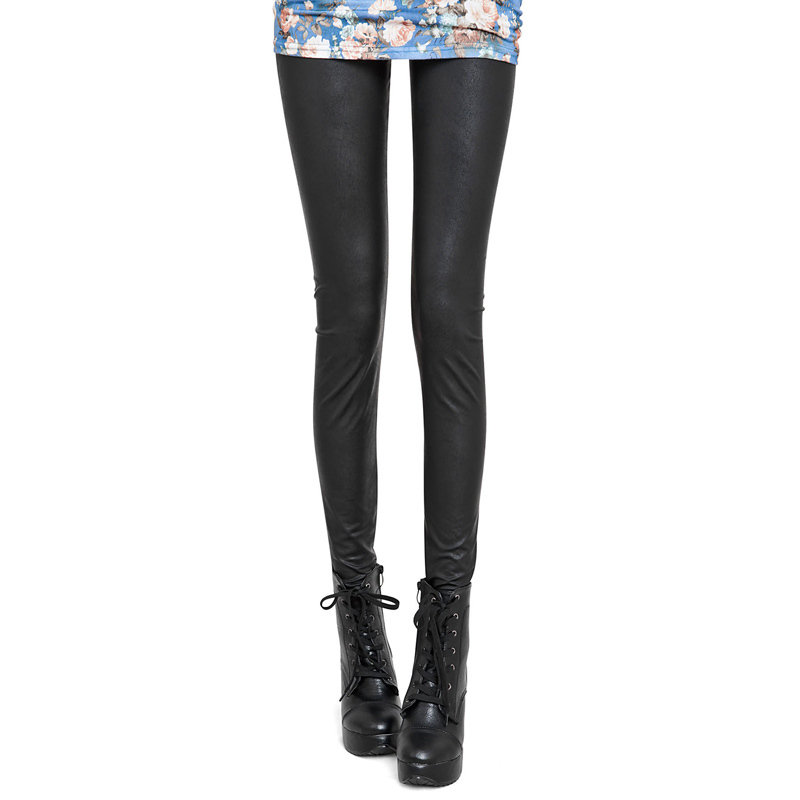 2012 autumn new arrival women's ankle length legging fashion dull faux leather pants slim vq390