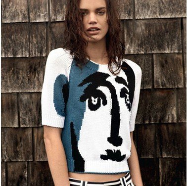 2012 autumn new arval women picasso abstract pattern portraitist o-neck sweater women fashion pullovers wholesale & retail