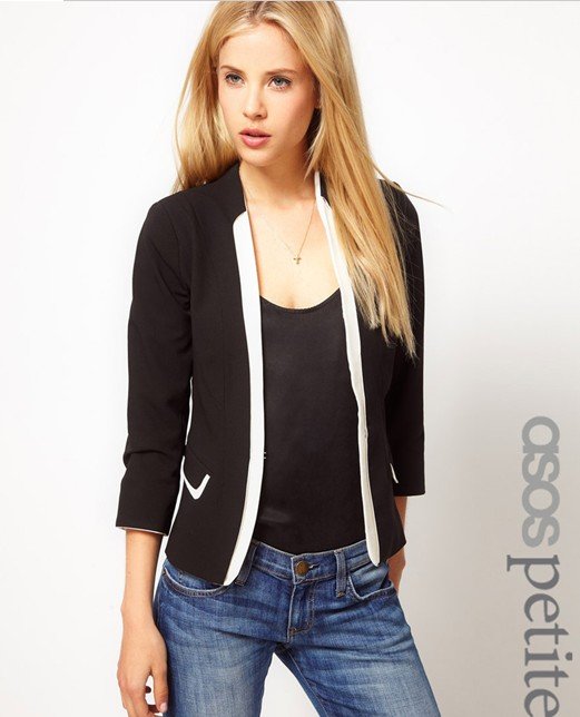 2012 Autumn  New fashion classic White womens'  business Suit Blazer jacket coat patchwork cozy elegant slim outwear