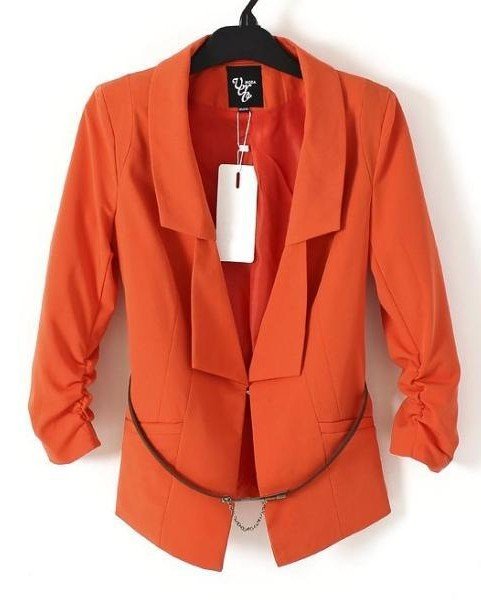 2012 Autumn New Fashion Womens' Elegant Blazer Suits Quality Jackets Brand slim outwear OL casual coat Vogue With Free Belt