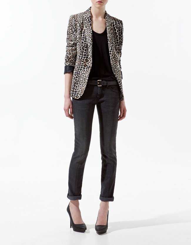2012 Autumn New fashion zar* classic Leopard womens' casual business Suit Blazer jacket coat cozy elegant slim outwear ,C0085