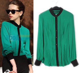 2012 Autumn new ladies fashion long sleeve shirt, women's blouse tops shipping