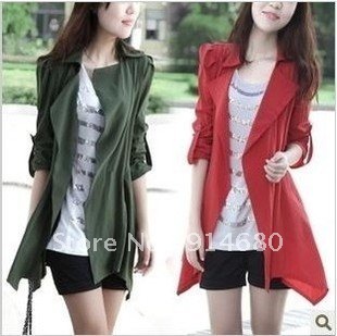 2012 autumn new  seven points sleeve collar cardigan dust coat  Free Shipping three colors three sizes