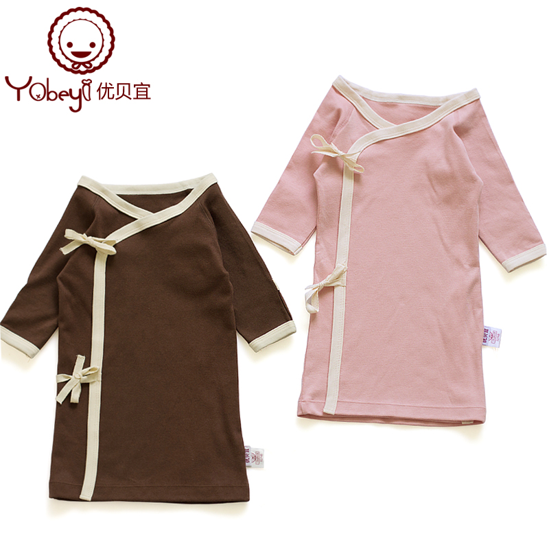 2012 autumn newborn bandage robe infant 100% cotton robe sleepwear 5107