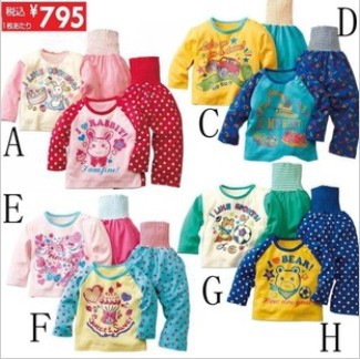 2012 autumn nissen child protection belly set underwear set lounge sleepwear