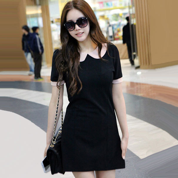 2012 autumn OL outfit slim one-piece dress women's clothes fashion autumn black skirt