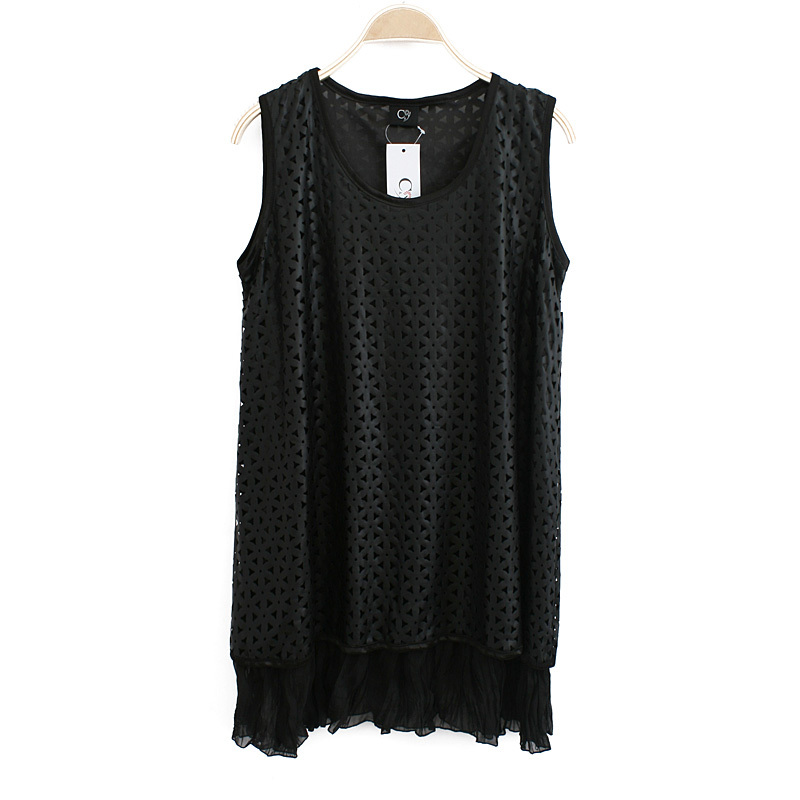 2012 autumn plus size clothing mm fashion solid color faux leather cutout sweep pleated vest tank dress
