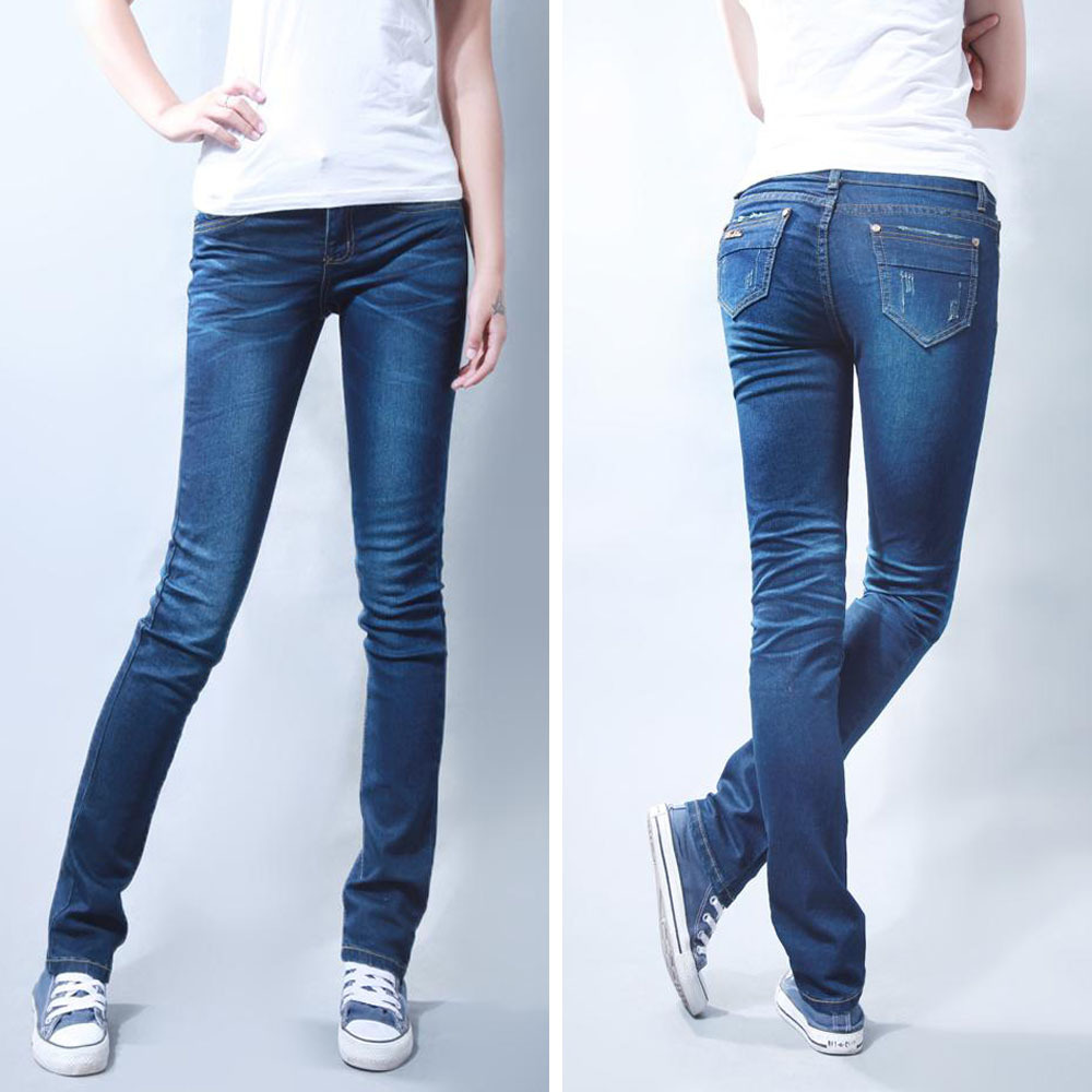 2012 autumn plus size pants wearing white elastic casual jeans skinny pants pencil pants