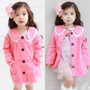 2012 autumn princess lace paragraph girls clothing baby outerwear trench wt-0595