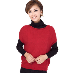 2012 autumn rabbit sweater vest short-sleeve sweater twinset mercerized cotton basic shirt