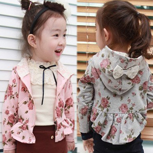 2012 autumn ruffle child girls clothing baby with a hood cardigan top 3910