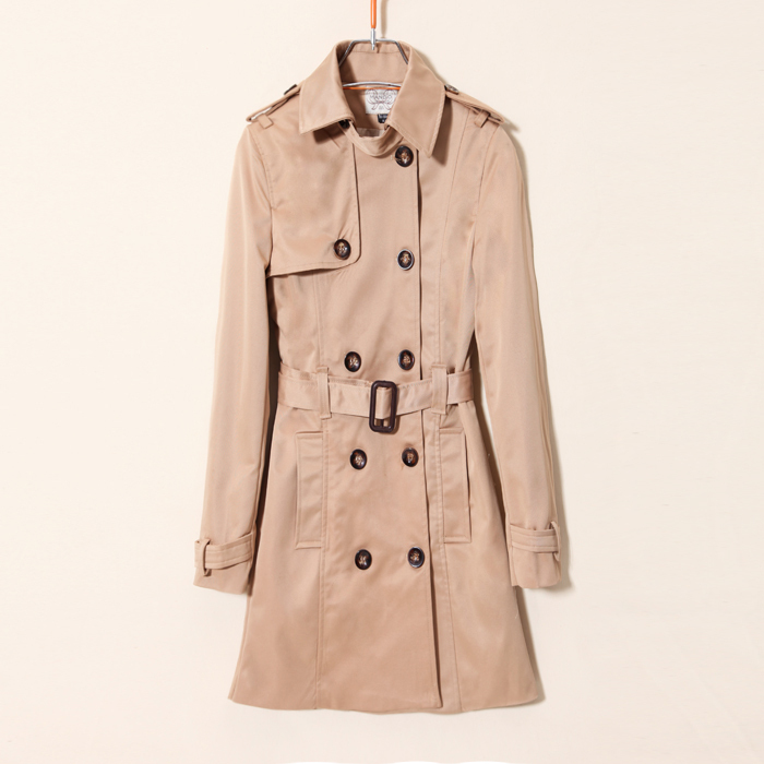 2012 autumn slim long design trench outerwear women's
