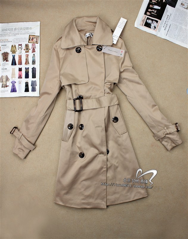 2012 autumn slim long outerwear elegant all-match double breasted long design women's trench