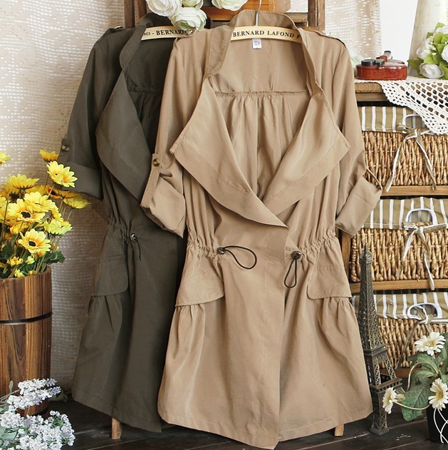 2012 autumn slim medium-long sunscreen casual outerwear trench female 1035