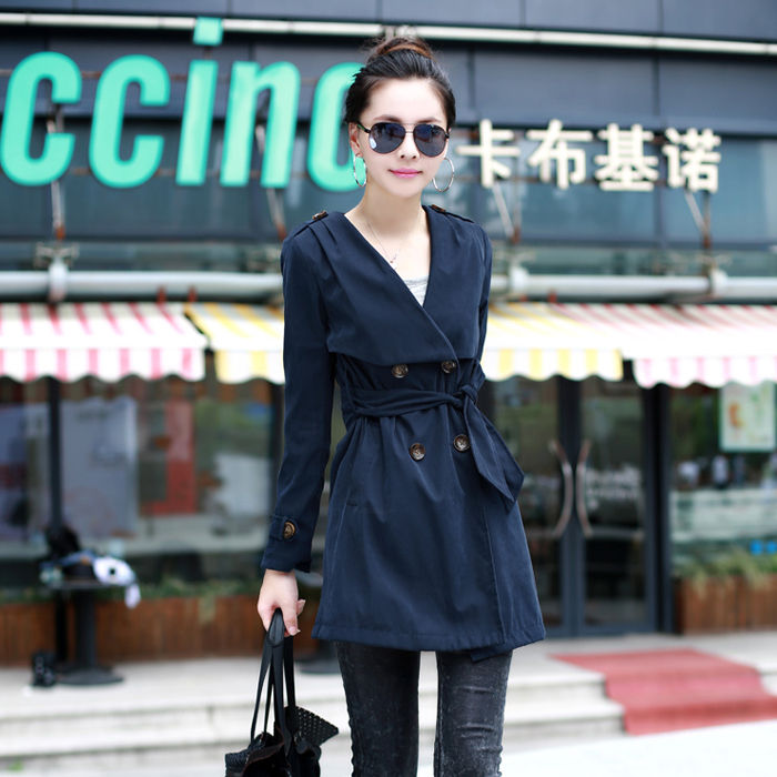 2012 autumn slim medium-long women's trench outerwear female
