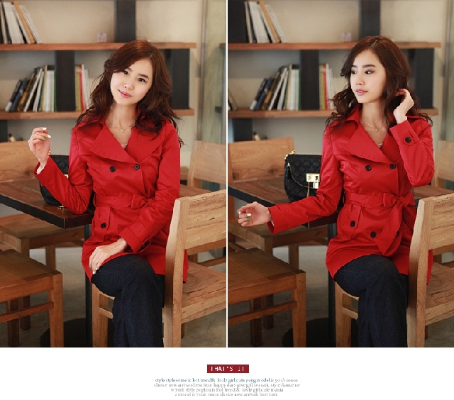 2012 autumn slim outerwear short design trench women's trench female elegant overcoat