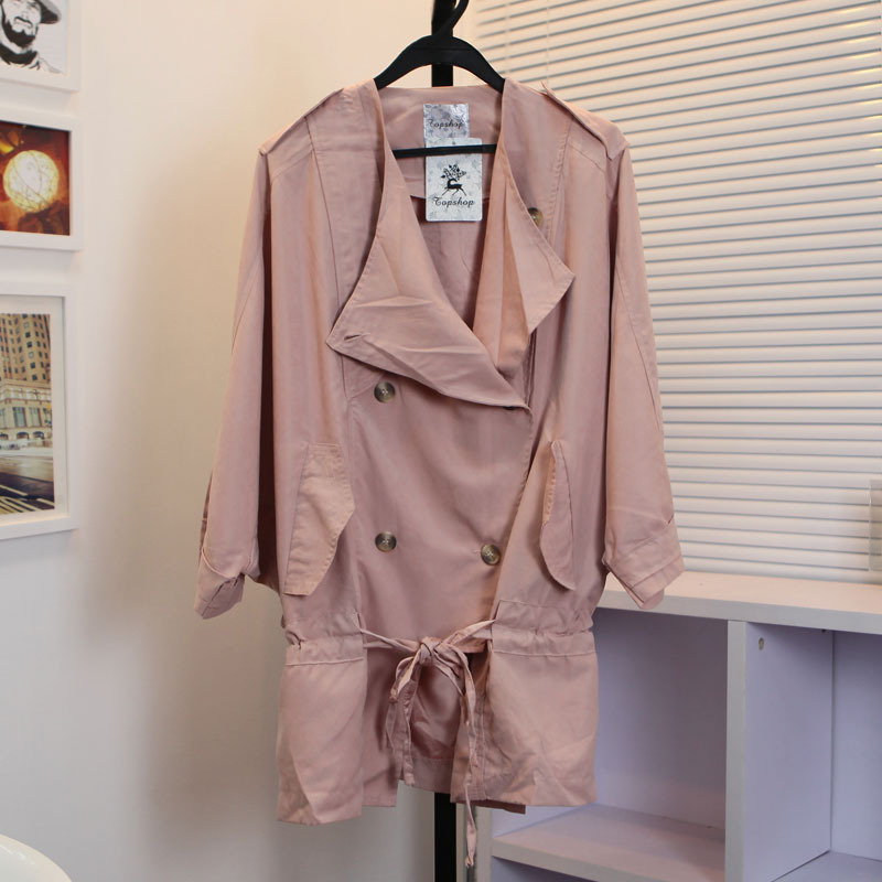 2012 autumn slim waist slim batwing sleeve medium-long trench 14