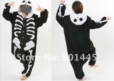 2012 Autumn spring cool Skull design adult romper nonopnd one piece stretchy sleepers polar fleece for 165~185cm free shipping