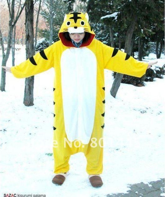 2012 Autumn spring tiger design adult romper nonopnd one piece stretchy sleepers polar fleece for 155~185cm free shipping