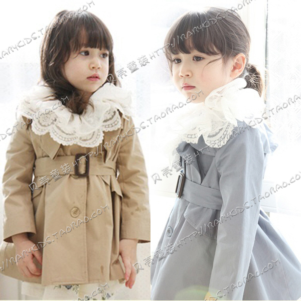 2012 autumn sweet princess girls clothing baby trench outerwear overcoat wt-0321