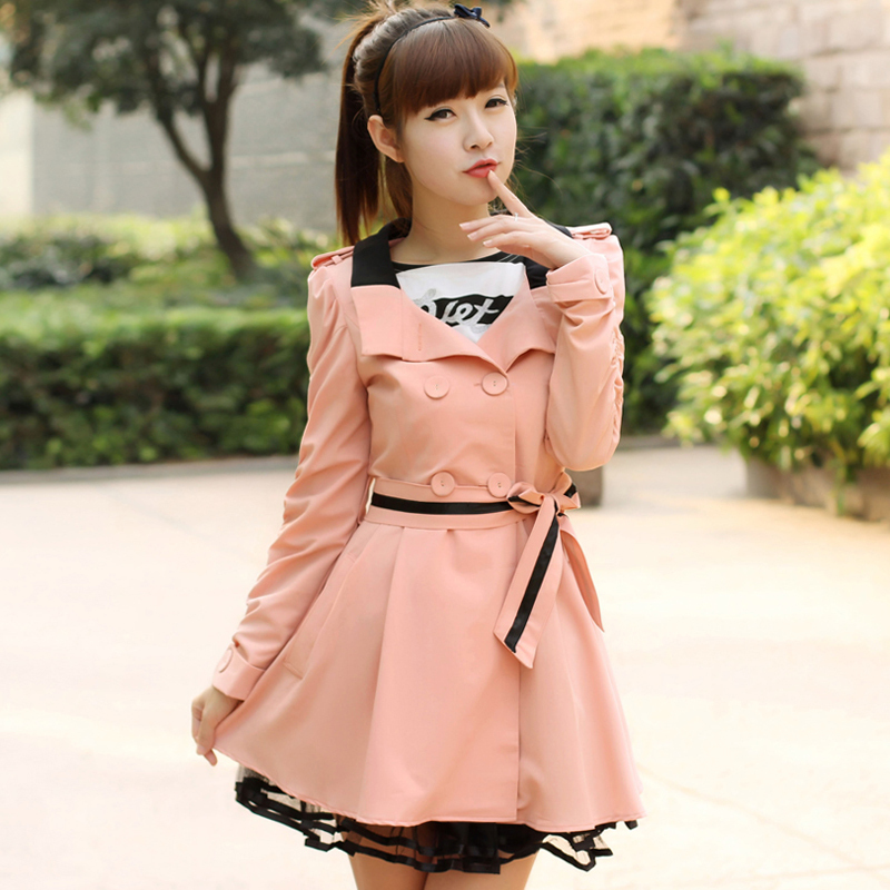 2012 autumn sweet women's trench one-piece dress female slim outerwear organza women's sun protection clothing