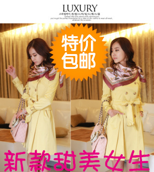 2012 autumn trench female medium-long elegant clothing outerwear female