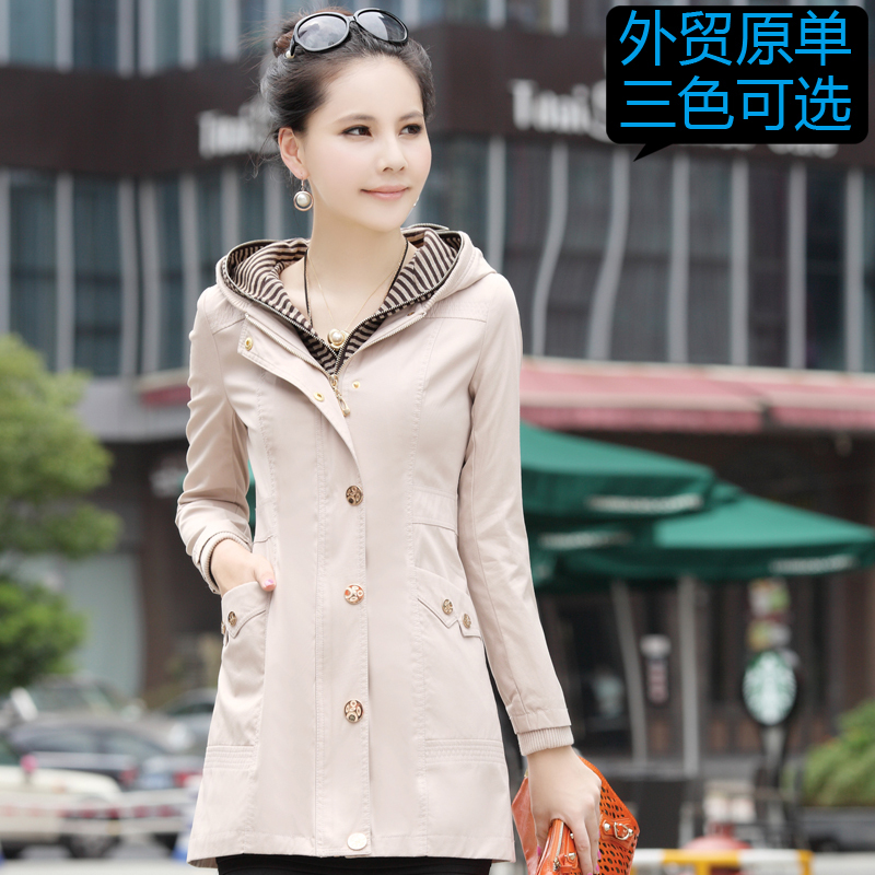 2012 autumn trench female outerwear casual fashion medium-long trench women's