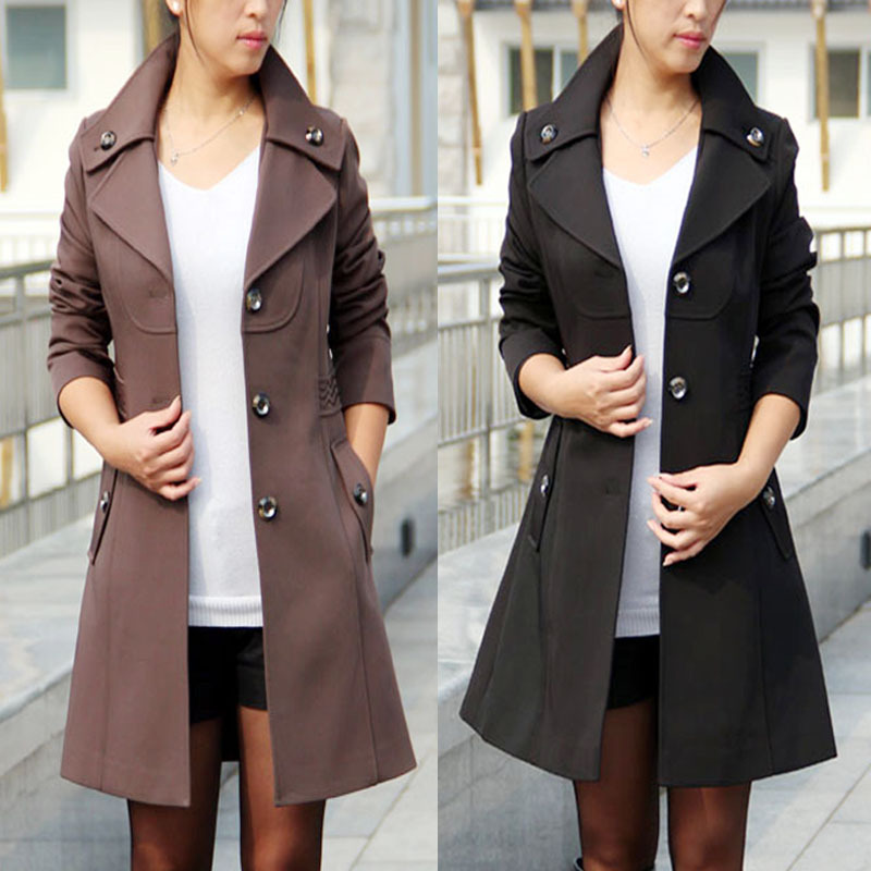 2012 autumn trench slim ol youoccasionally paillette stand collar single breasted long design overcoat outerwear