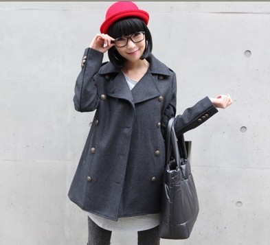 2012 autumn trench thickening cloak woolen outerwear medium-long woolen overcoat female