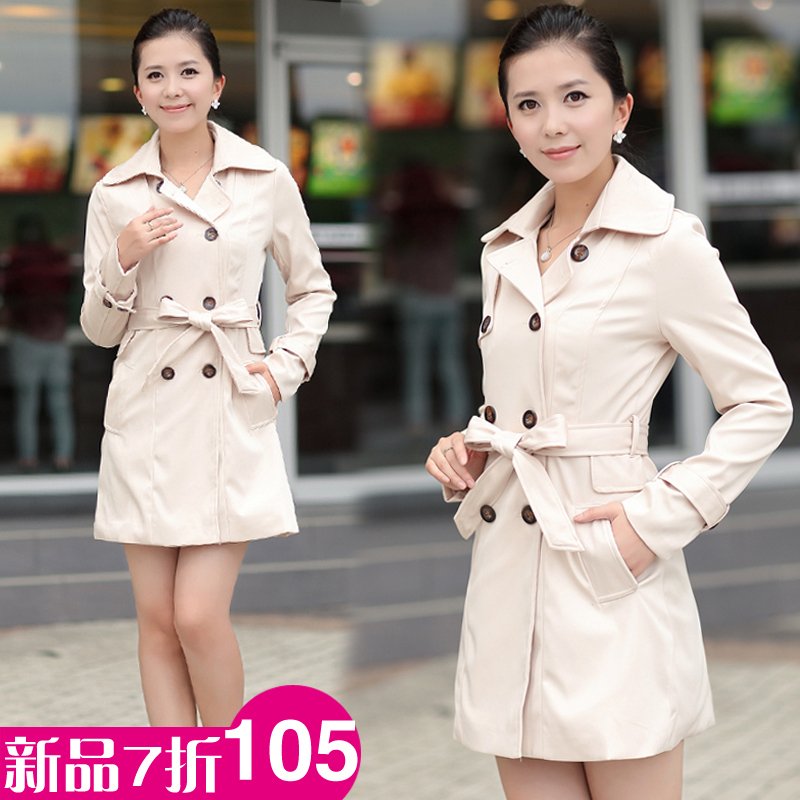 2012 autumn trench thin trench female outerwear spring and autumn trench female double breasted ladies's windbreaker