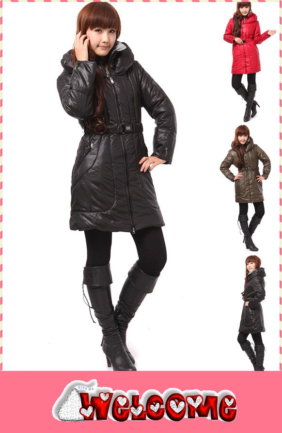 2012 Autumn& Winter 603 Hooded Long Design Thickening Women's Wadded Jacket Plus Size Cotton-Padded Jacket