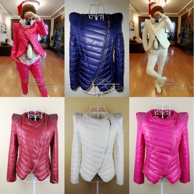 2012 autumn-winter hot sale Women multicolor Cotton-padded jacket,Diamond shoulder elegant coat,slim jacket,retail and wholesale