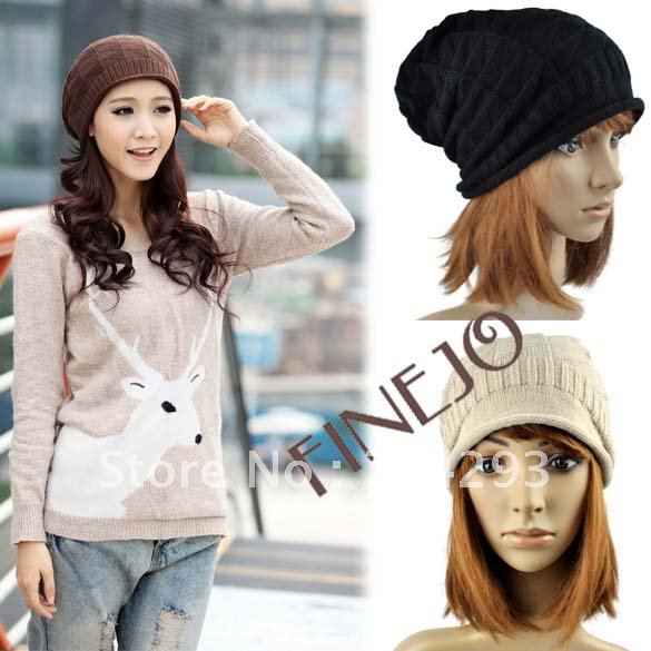 2012 Autumn Winter Knitting Wool Hat for Unsex Caps Beanie Knitted Hats Caps, Free Shipping 8046