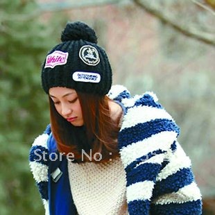 2012 Autumn Winter Knitting Wool Hat for Women Caps Lady Beanie Knitted Hats Caps 5Colors, Free Shipping