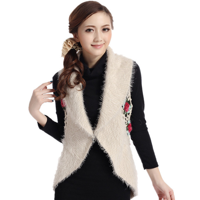 2012 autumn winter long sweater Sweet shaggier vivi rose crochet printed batwing neckline cute hairy sweater free size
