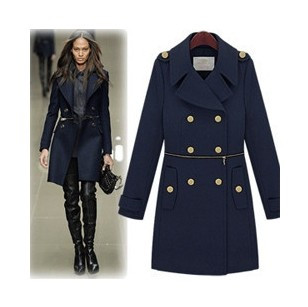 2012 autumn winter [YZ043] fashion female/women's woolen outerwear/overcoat/jackets/thick trench plus size free shipping