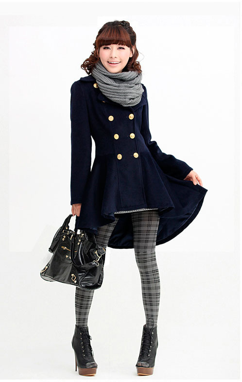 2012 autumn winters is fashionable, elegant classic temperament double breasted cultivate one's morality woolen cloth coat 10860